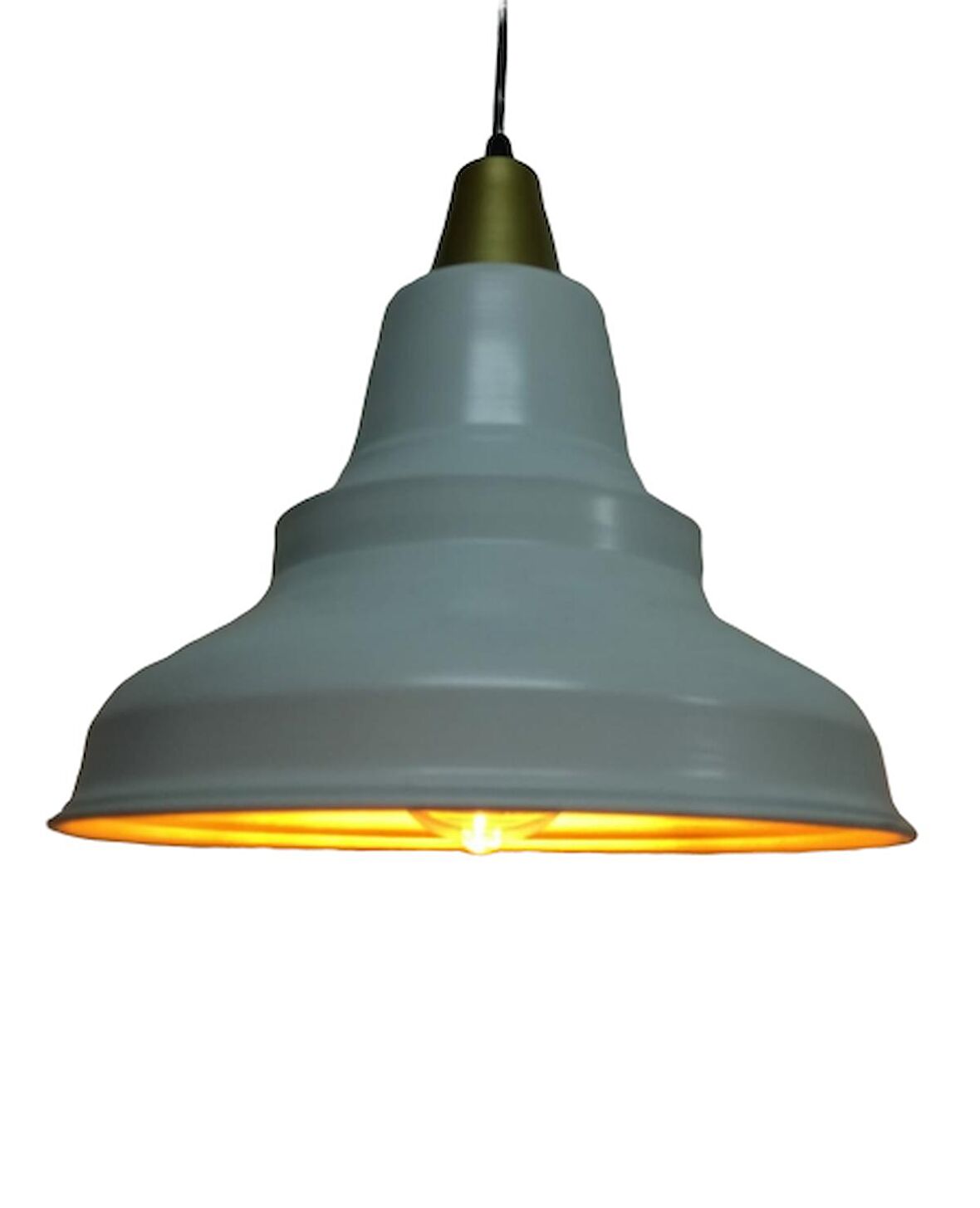 RİOLİGHT RETRO BEYAZ İÇİ ALTIN  TEKLİ METAL SARKIT