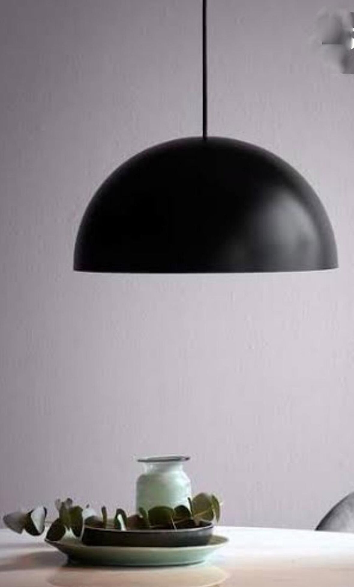 RİOLIGHT RETRO SİYAH İÇİ BEYAZ TEKLİ METAL SARKIT AVİZE ÇAP: 40CM