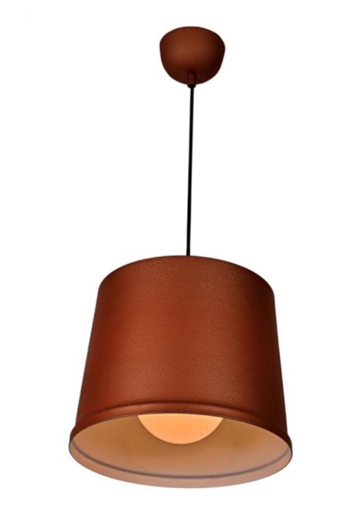 RİOLİGHT RETRO BAKIR İÇİ BEYAZ TEKLİ METAL SARKIT AVİZE