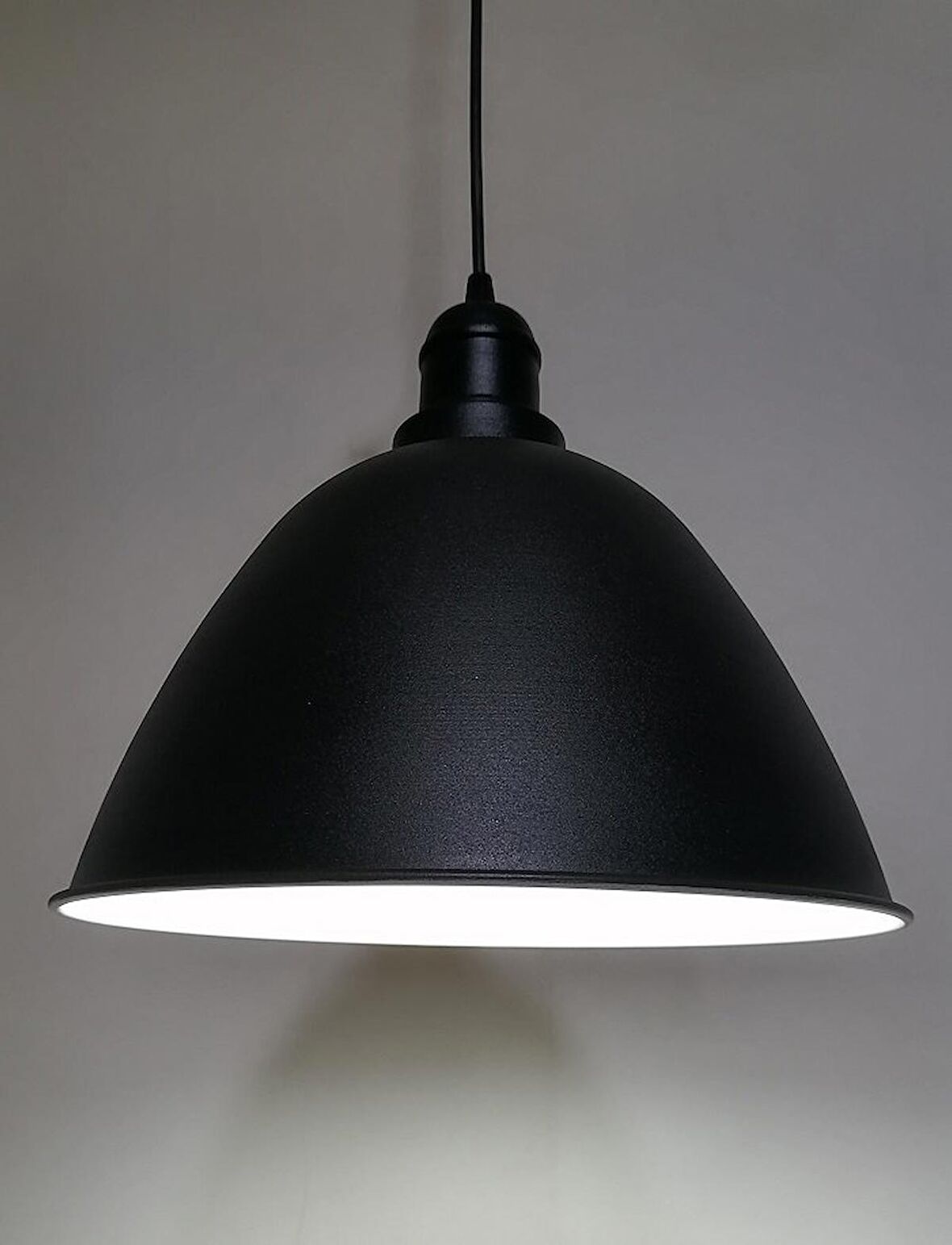 RİOLİGHT RETRO SİYAH İÇİ BEYAZ TEKLİ METAL SARKIT ÇAP:28CM