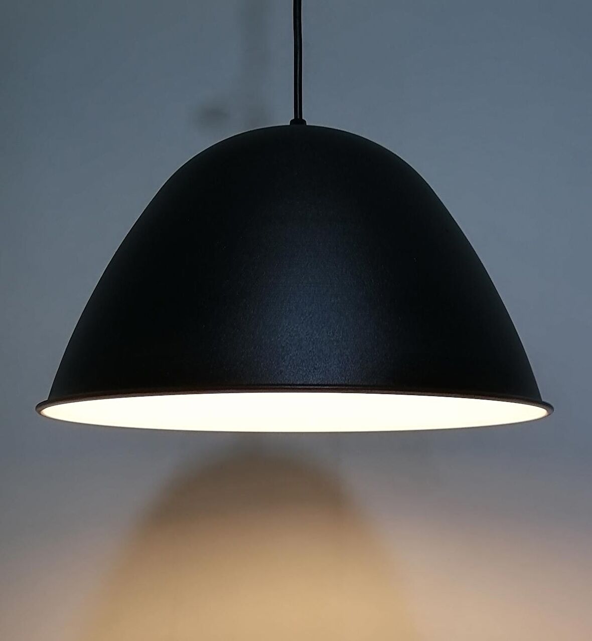 RİOLİGHT RETRO SİYAH İÇİ BEYAZ TEKLİ METAL SARKIT ÇAP: 28CM