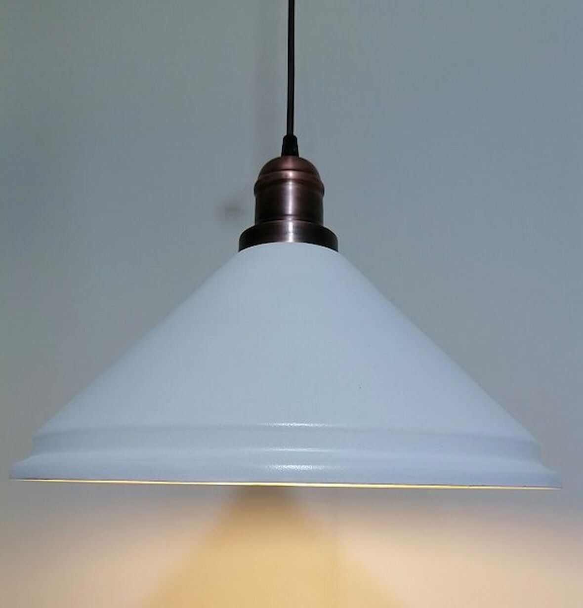 RİOLİGHT RETRO BEYAZ İÇİ BEYAZ TEKLİ METAL SARKIT ÇAP: 33CM
