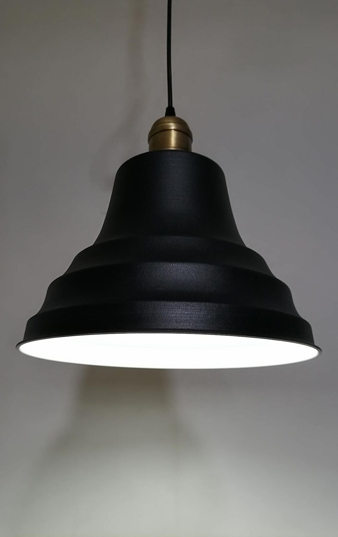 RİOLİGHT RETRO SİYAH İÇİ BEYAZ TEKLİ METAL SARKIT ÇAP: 27CM