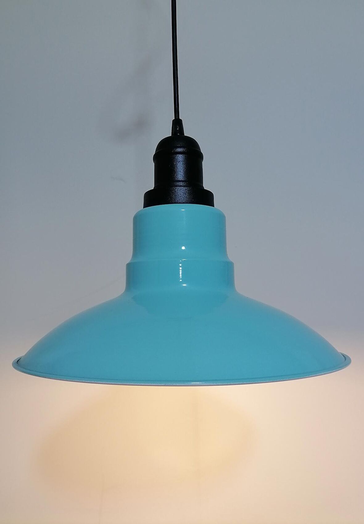 RİOLİGHT RETRO TURKUAZ İÇİ TURKUAZ TEKLİ METAL SARKIT ÇAP: 30CM