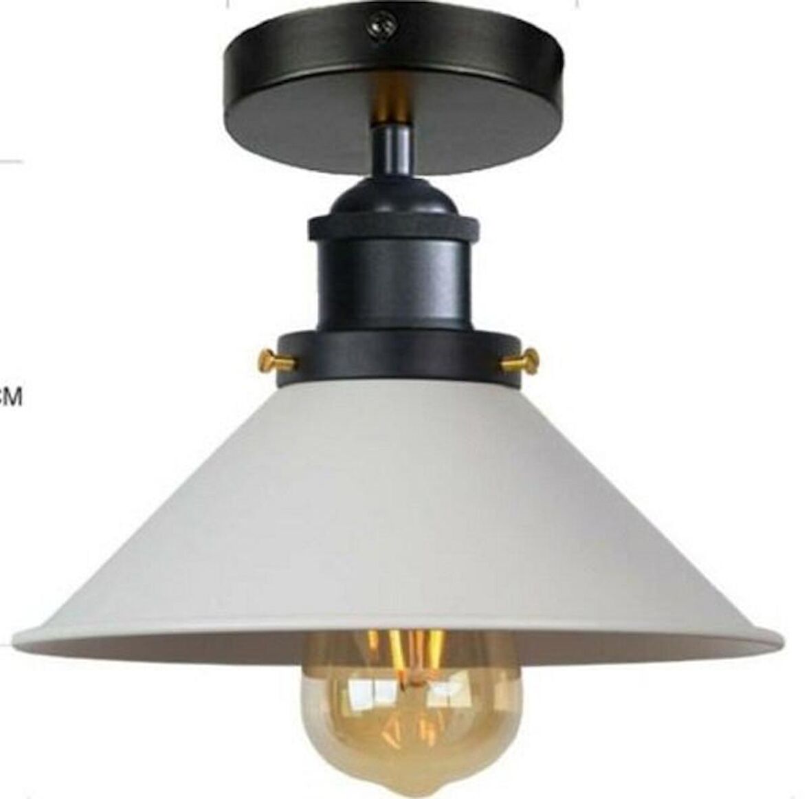 RİOLİGHT METAL BEYAZ PLOFONYER SARKIT ŞAPKA ÇAPI:22CM