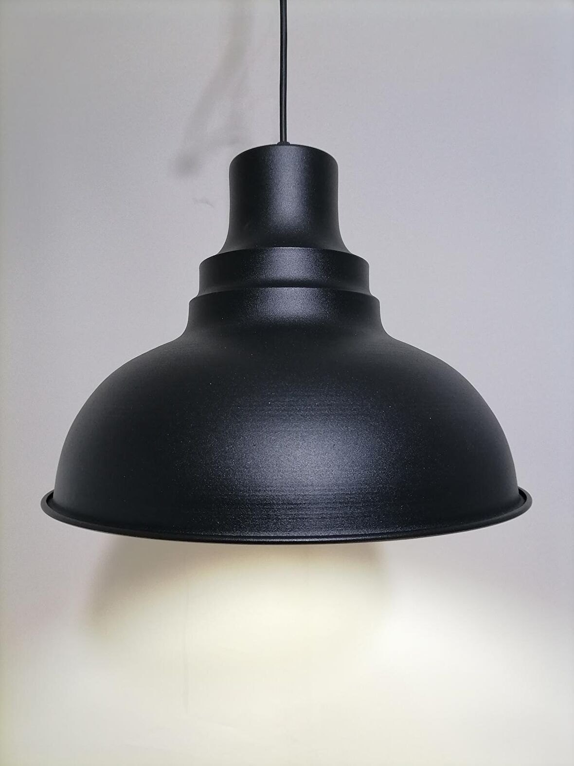 RİOLİGHT RETRO SİYAH İÇİ BEYAZ TEKLİ METAL SARKIT ÇAP: 34CM