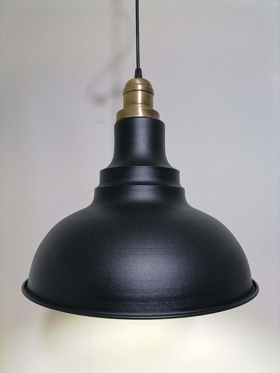 RİOLİGHT RETRO SİYAH İÇİ BEYAZ TEKLİ METAL SARKIT ÇAP: 34CM