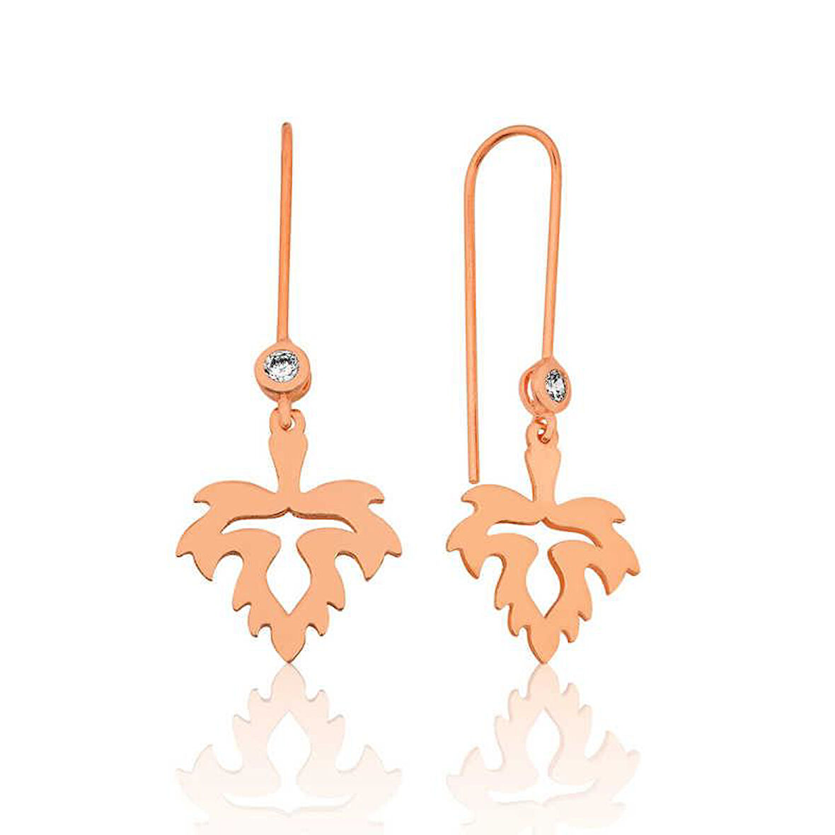 925 Ayar Gümüş Yaprak Sallantılı Küpe