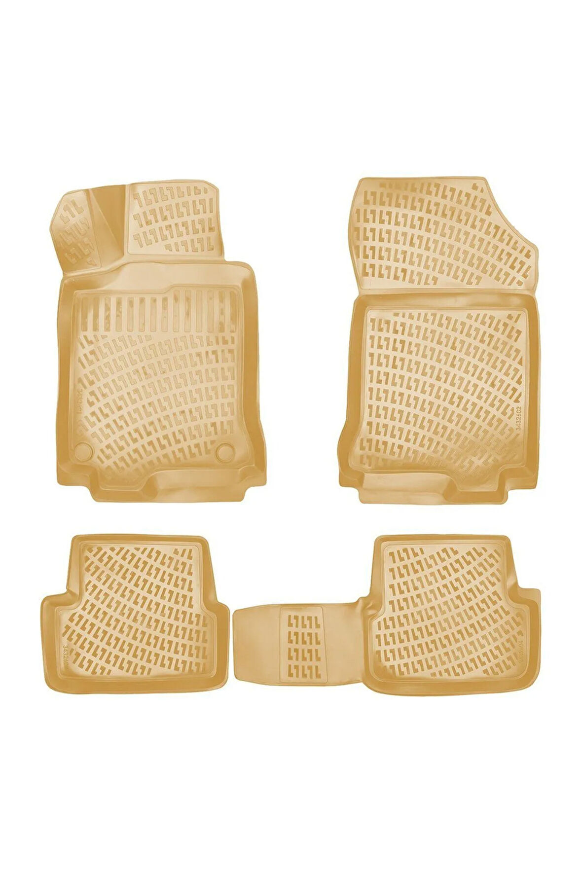 Renault Laguna 3 2007 sonrası Araca Özel Tasarım 3D Havuzlu Bej Paspas