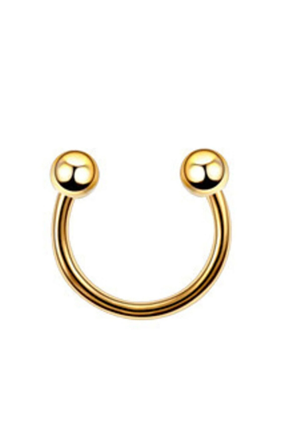 316 Cerrahi Medikal Çelik Tragus , Kıkırdak Ve Septum Piercing ( S Beden )( Gold Renk )