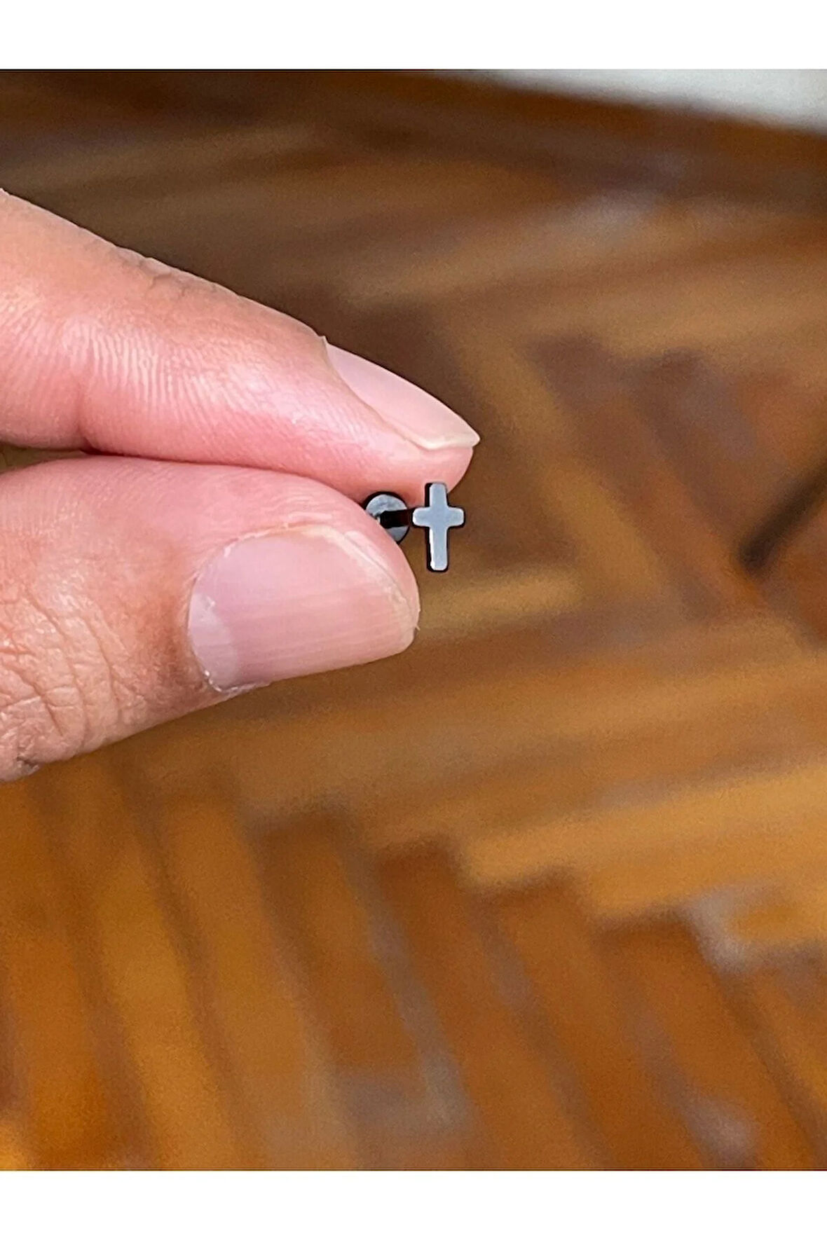 316 Cerrahi Çelik Tragus Helix Kıkırdak Conch Minimal Haç Piercing