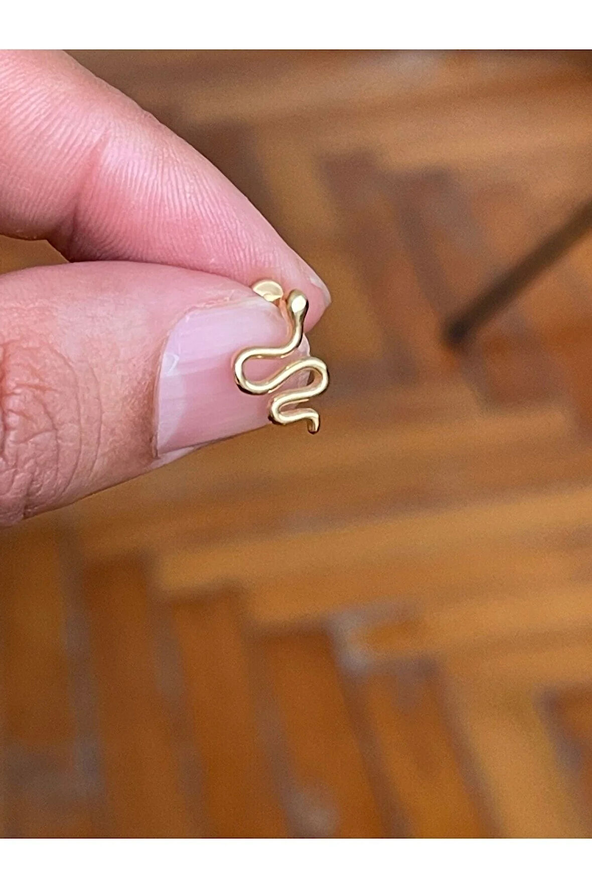 316 Cerrahi Çelik Tragus Helix Kıkırdak Conch Minimal Yılan Model Piercing