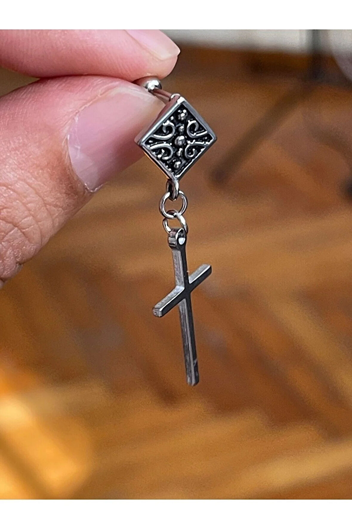 316 Cerrahi Çelik Sallantılı Haç Model Piercing