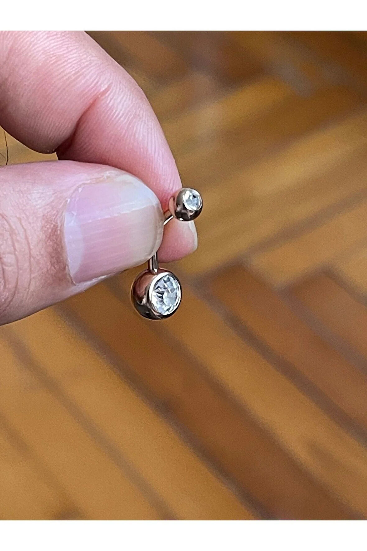 316 Cerrahi Çelik Tek Taş Göbek Piercingi