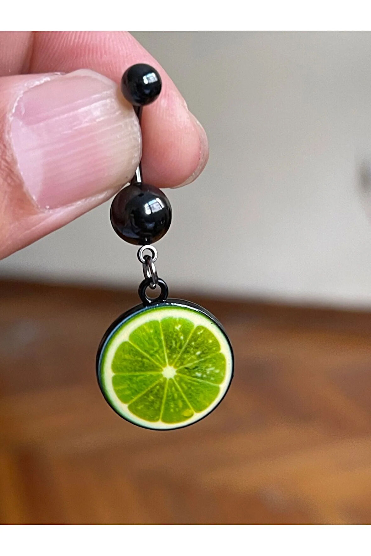 Cerrahi Çelik Piercing Yeşil Portakal Piercing Portakal Göbek Piercingi