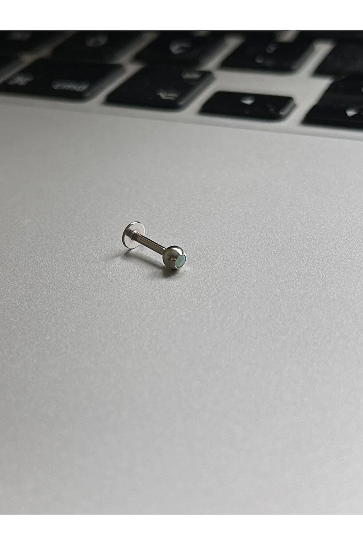 316 Cerrahi Çelik Tragus Helix Kıkırdak Conch Minimal Opal Taşllı Piercing
