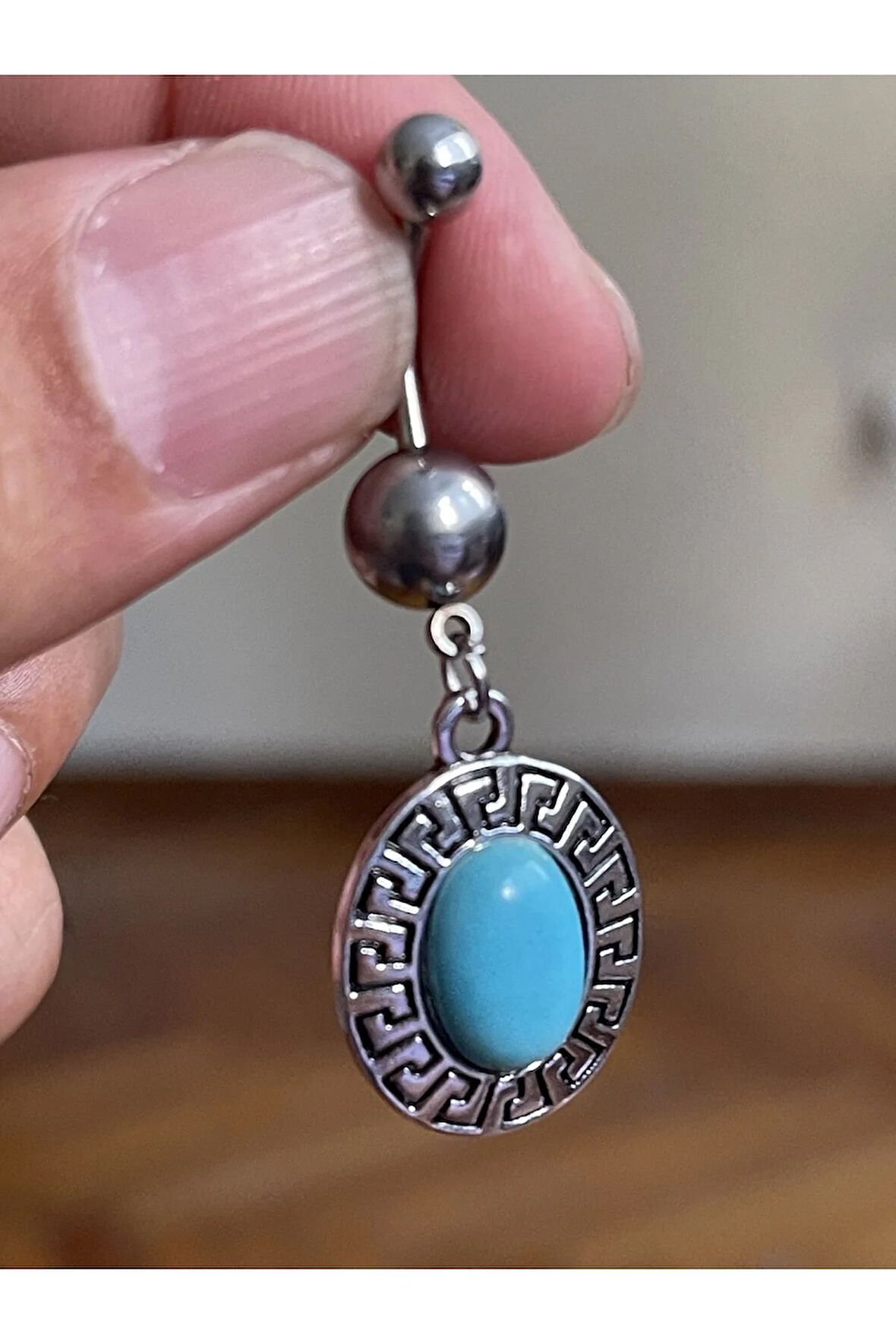 Cerrahi Çelik Piercing Doğal Taşlı Piercing Otantik Göbek Piercingi