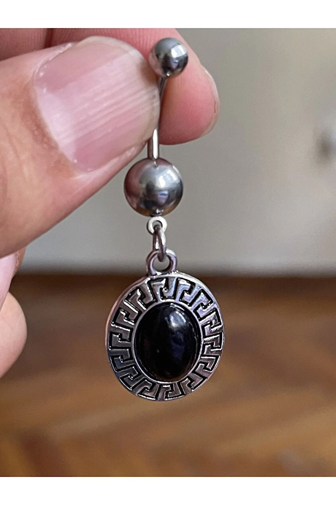 Cerrahi Çelik Piercing Doğal Taşlı Piercing Otantik Göbek Piercingi