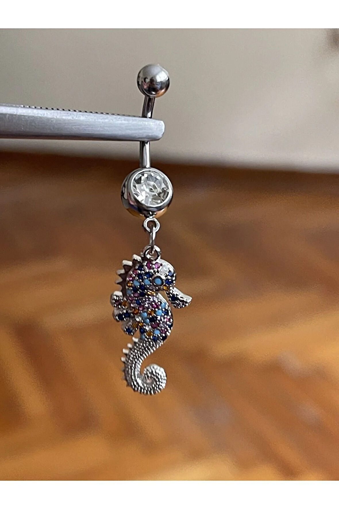 Cerrahi Çelik Piercing Deniz Atı Piercing Deniz Atı Şık Göbek Piercingi