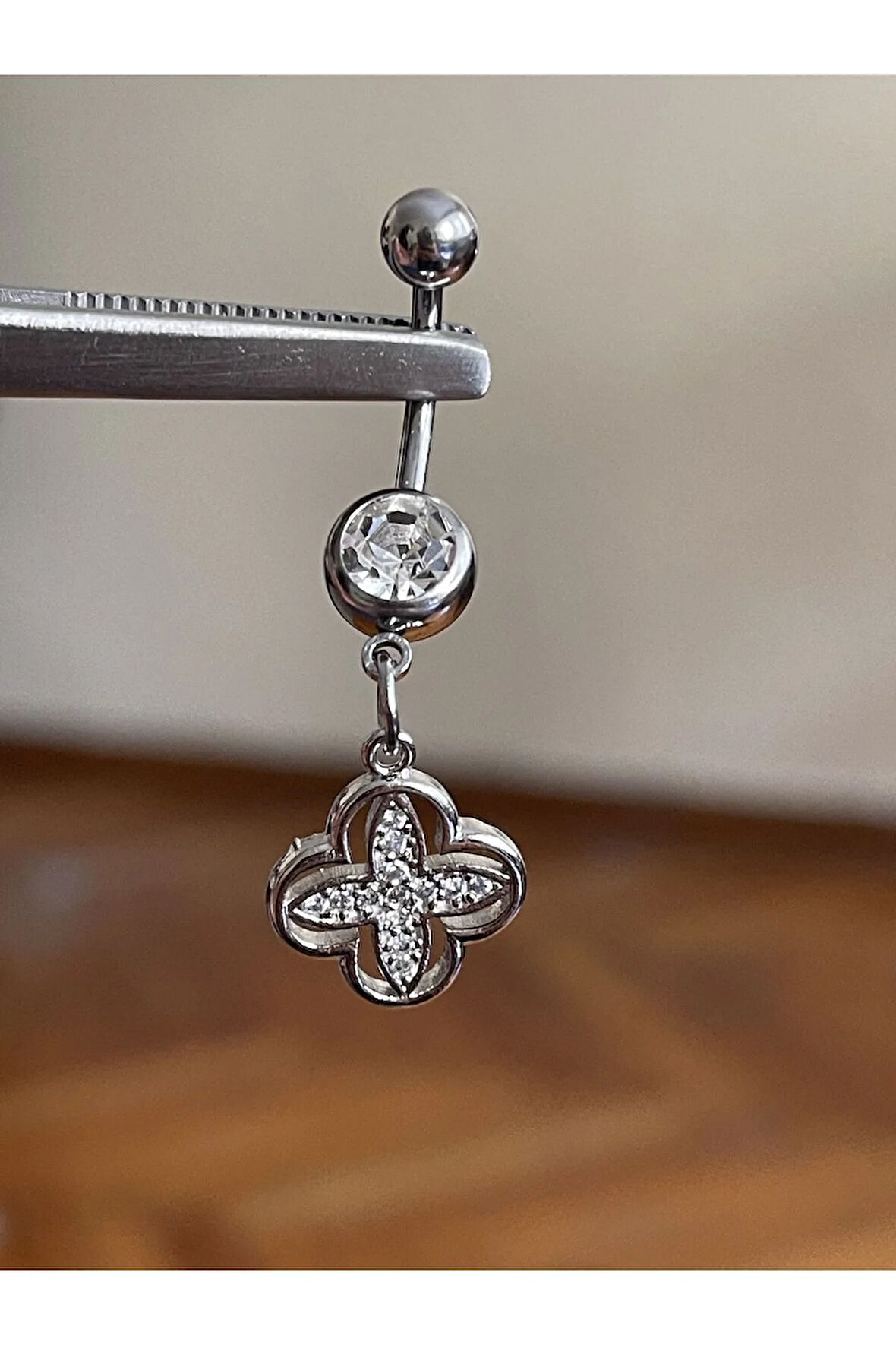 Cerrahi Çelik Piercing Yonca Piercing Yonca Göbek Piercingi