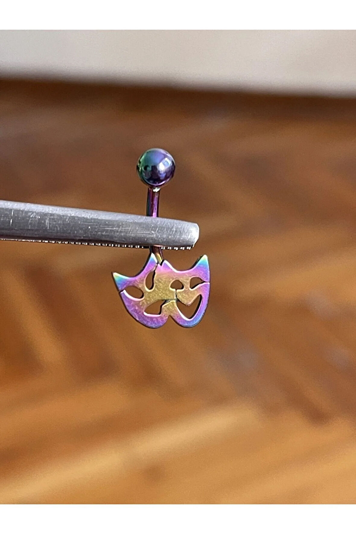 Cerrahi Çelik Piercing Tiyatro Maskesi Piercing Maske Göbek Piercingi