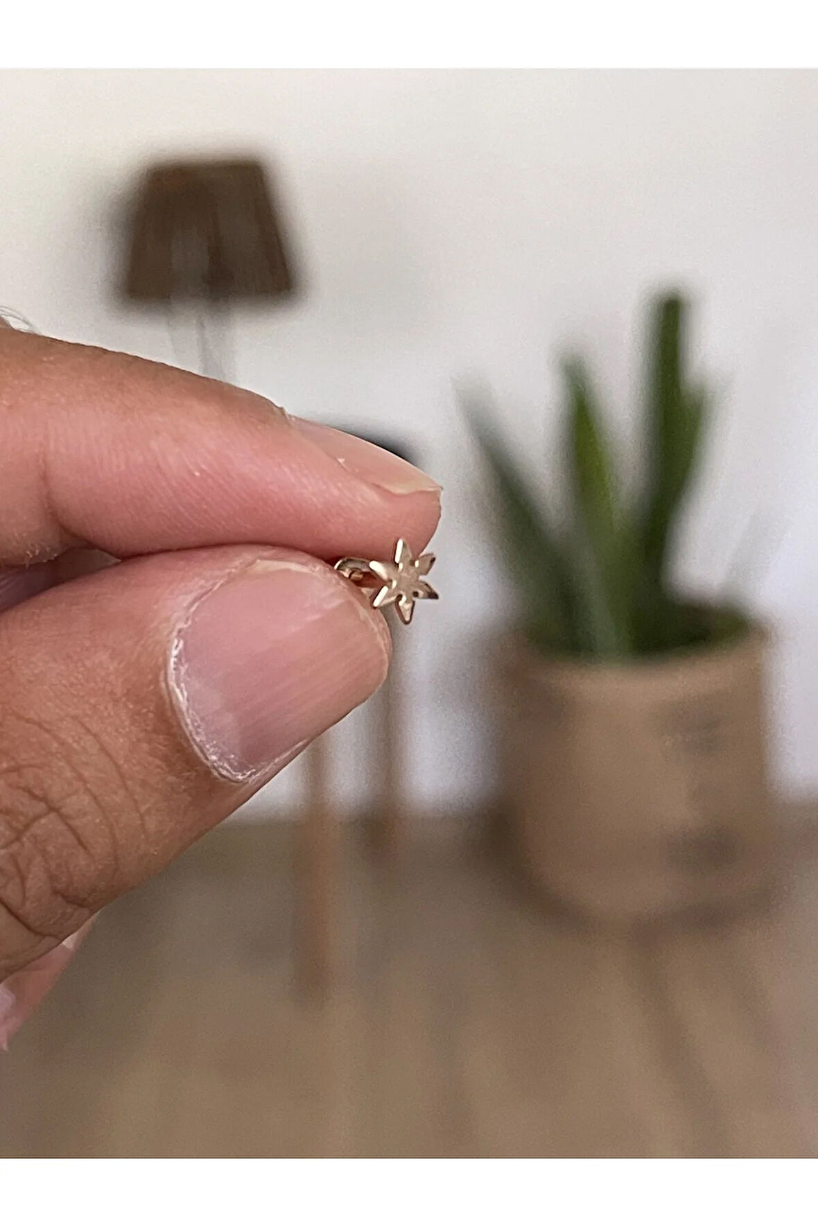 Şık Cerrahi Çelik Dudak Tragus Helix Kıkırdak Conch Minimal Yıldız Piercing