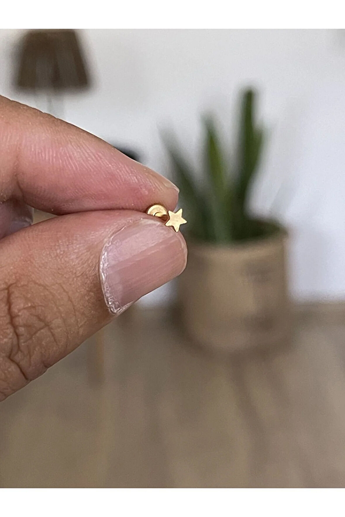 316 L Cerrahi Çelik Tragus Helix Kıkırdak Conch Minik Yıldız Piercing