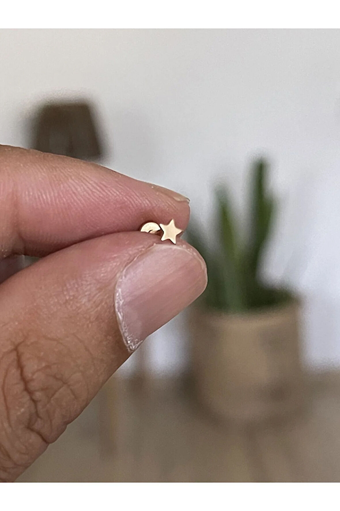 316 L Cerrahi Çelik Tragus Helix Kıkırdak Conch Minik Yıldız Piercing