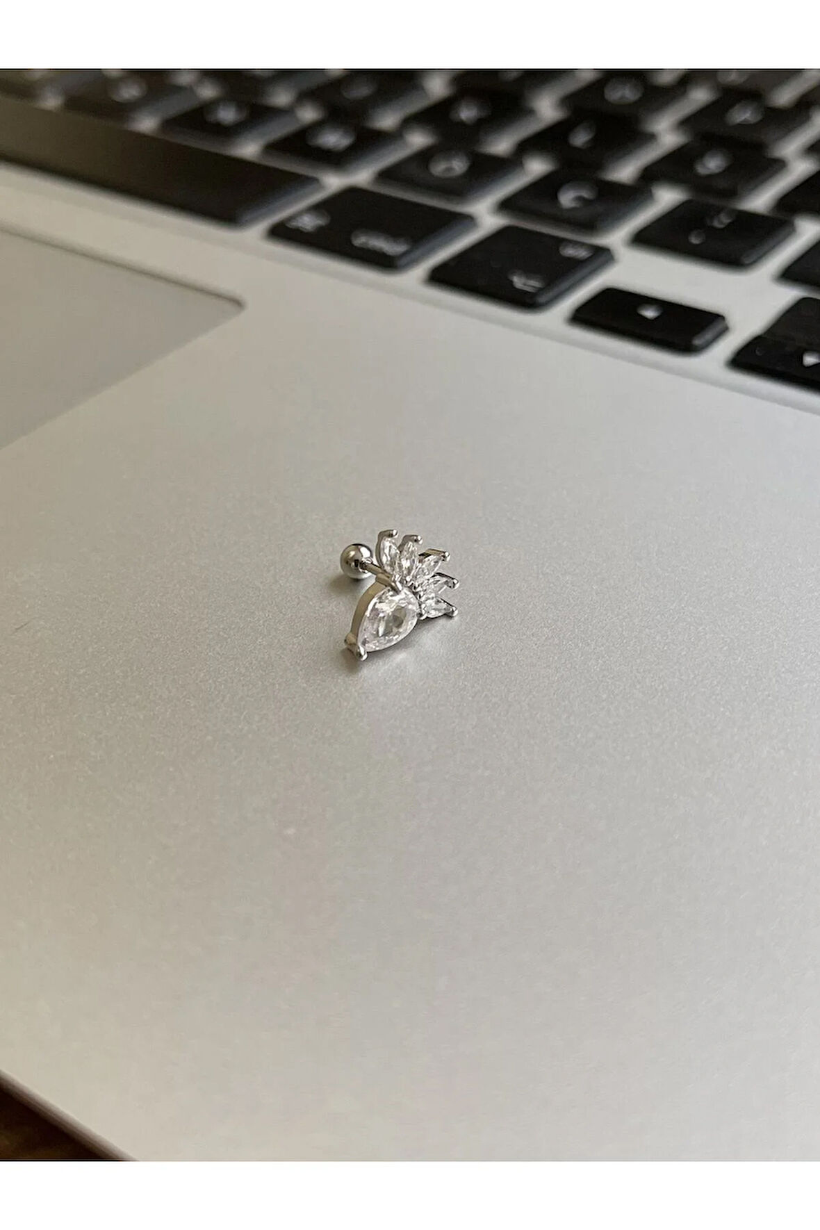 316 L Cerrahi Çelik Dudak Kıkırdak Helix Tragus Piercingi Pençe Detaylı Piercing