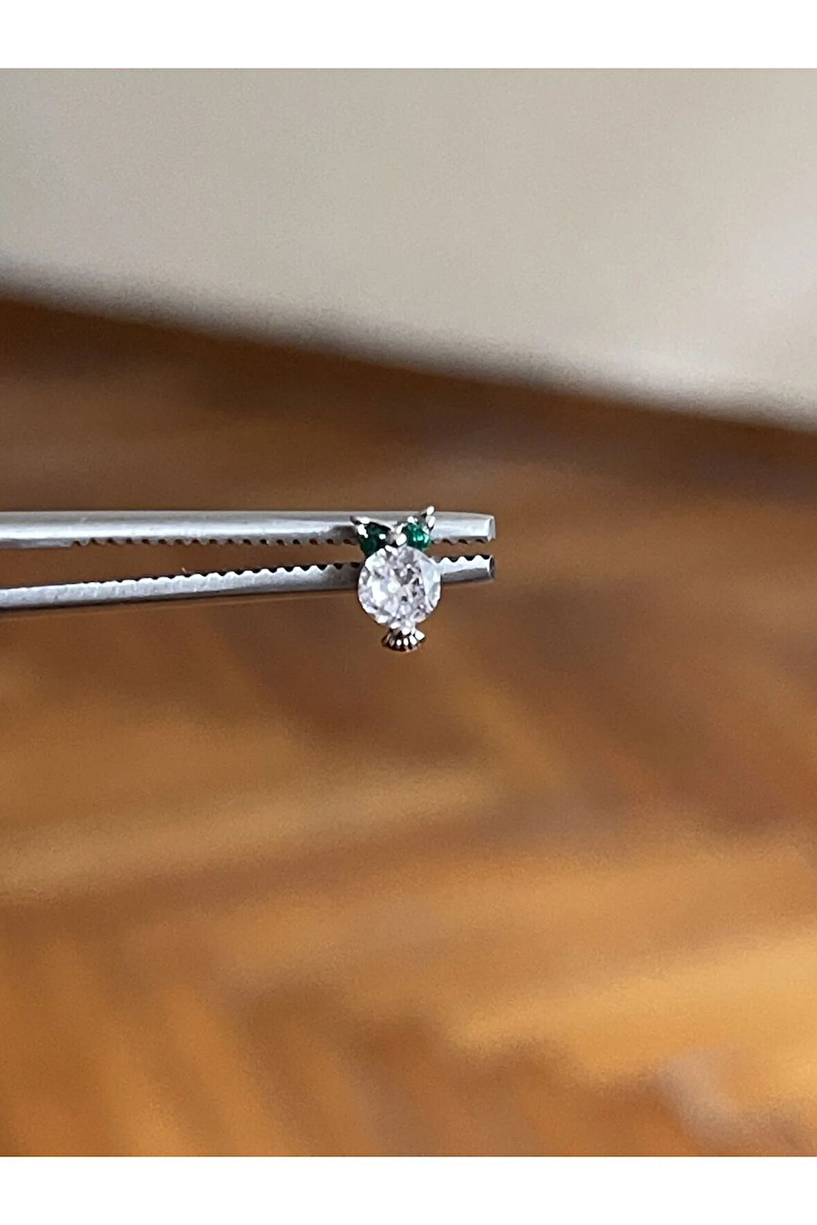 316 L Cerrahi Çelik Dudak Kıkırdak Helix Tragus Piercingi Baykuş Detaylı Piercing