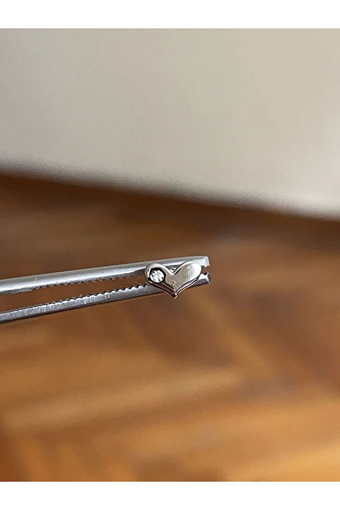 316 L Cerrahi Çelik Dudak Kıkırdak Helix Tragus Piercingi Kalp Detaylı Piercing