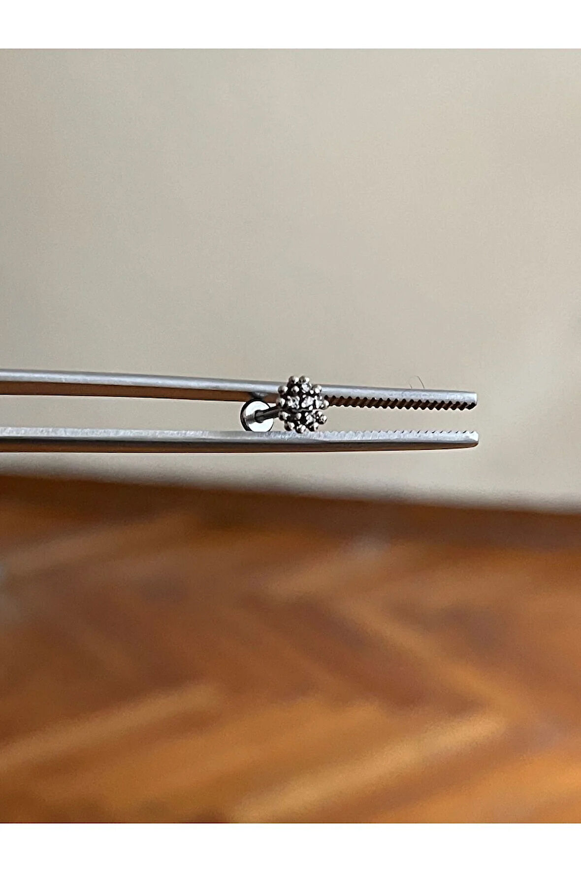 316 L Cerrahi Çelik Dudak Piercing Kıkırdak Helix Tragus Conch Zirkon Taşlı Kasımpatı Piercing