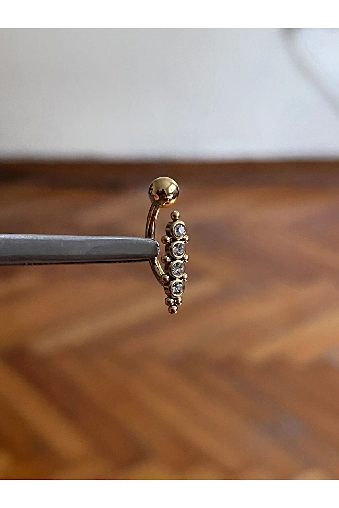316 L Cerrahi Çelik Taşlı Göbek Piercingi Taşlı Göbek Piercingi