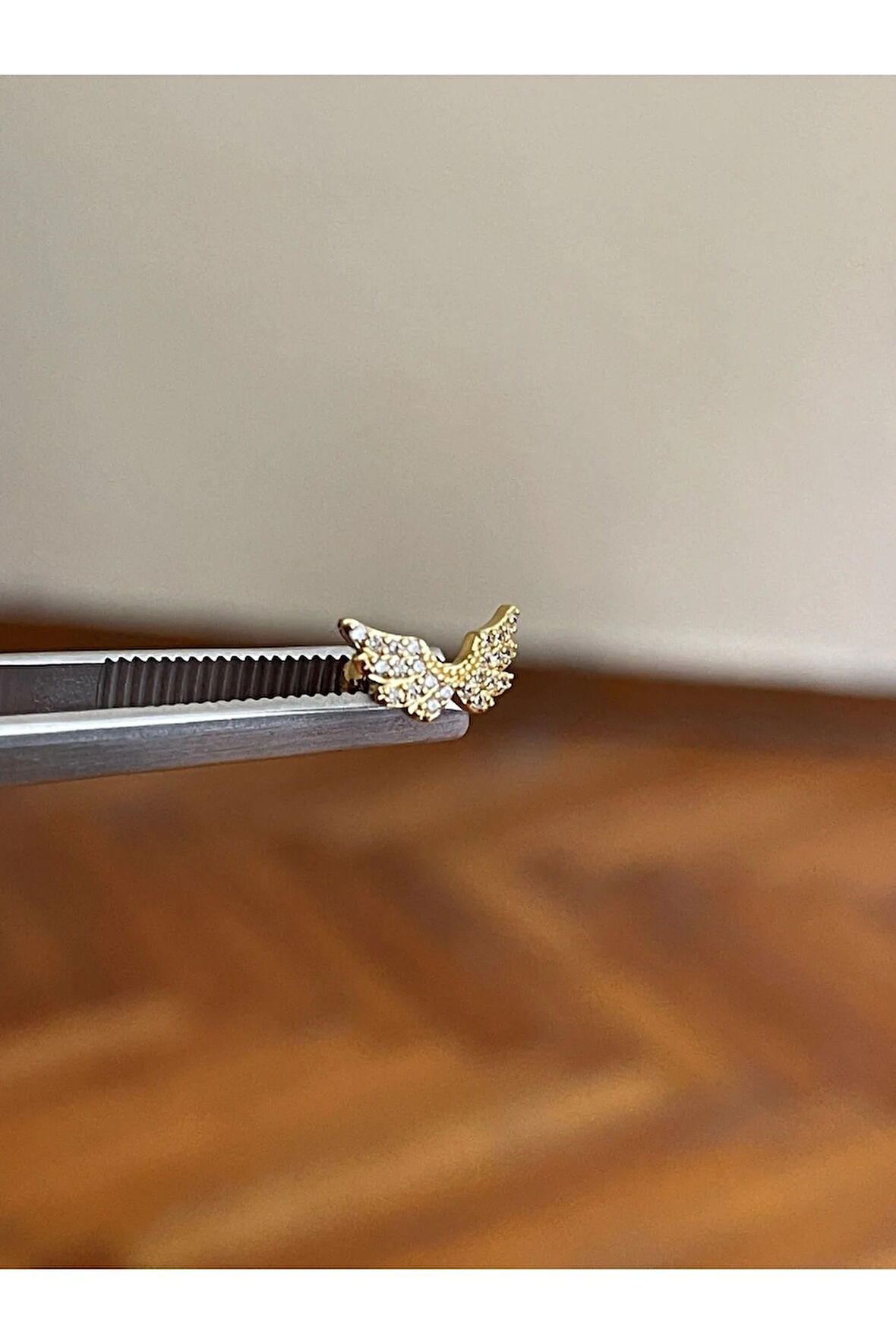 316 L Cerrahi Çelik Melek Kanadı Detaylı Kıkırdak Helix Tragus Piercingi