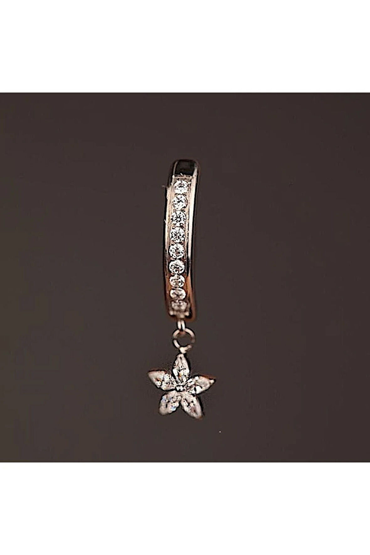 Yıldız Çiçek Sallantılı Titanyum Klips Göbek Piercing Ultraliğht 10 mm Titanyum Göbek Piercingi