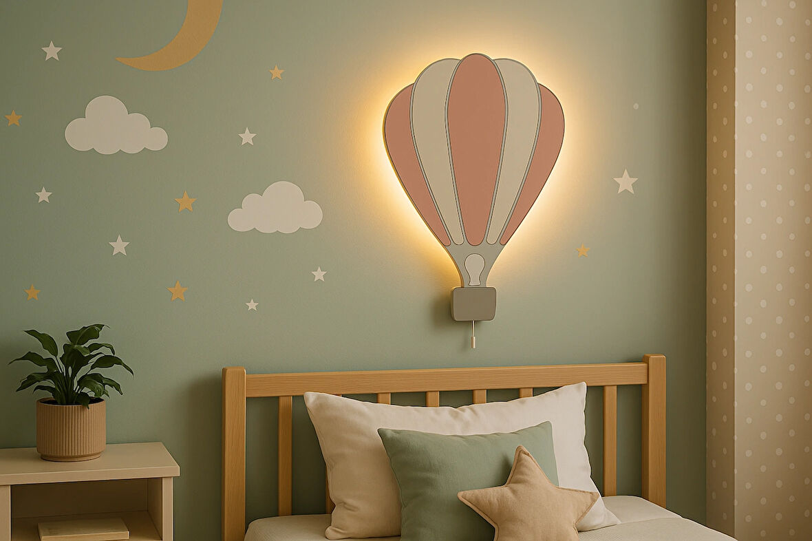 El Yapımı Balon Figürlü, Duvar Lambası-Led-İpli Switch