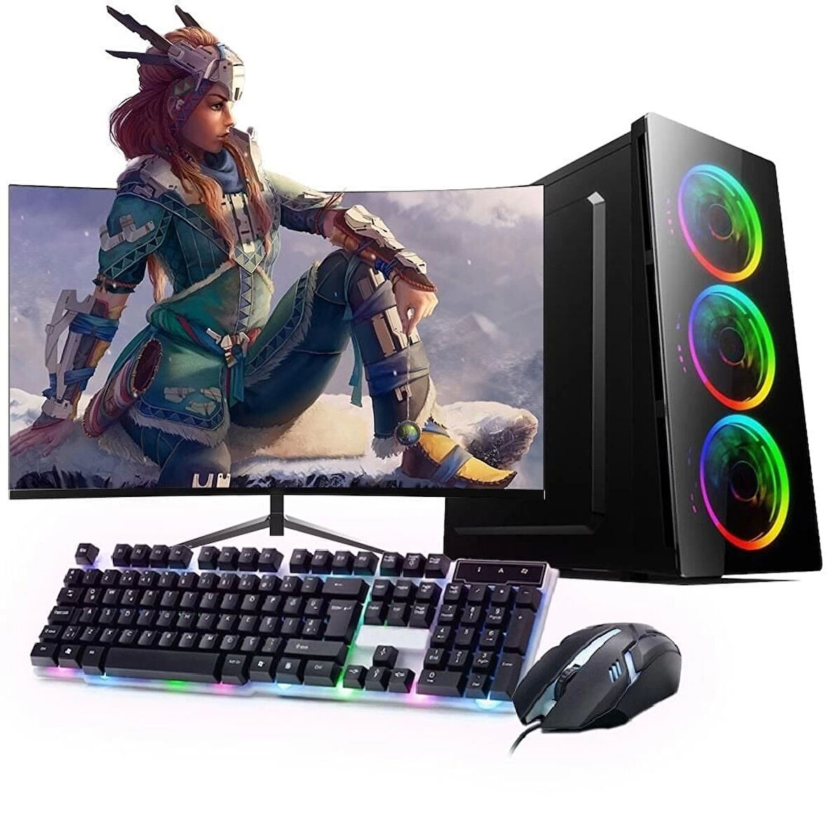 I5 11400F 16GB 480SSD 4GB GTX1050TI 24'' Monitörlü (Gaming SET)