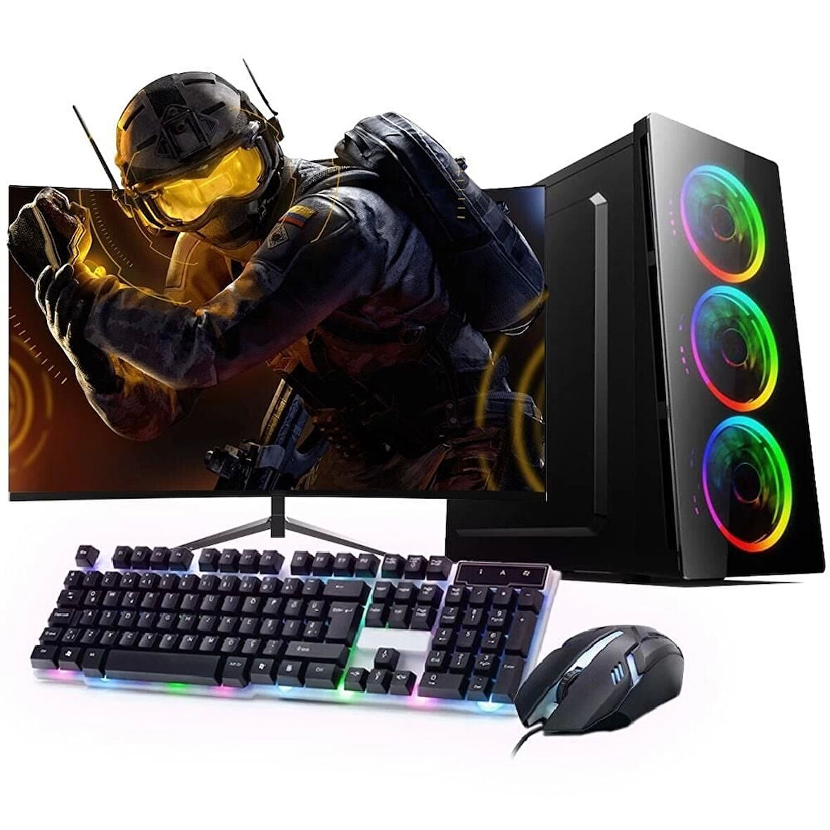 INTEL I5 12400F 16GB 480SSD 4GB GTX1650 24'' Monitörlü (Gaming SET)