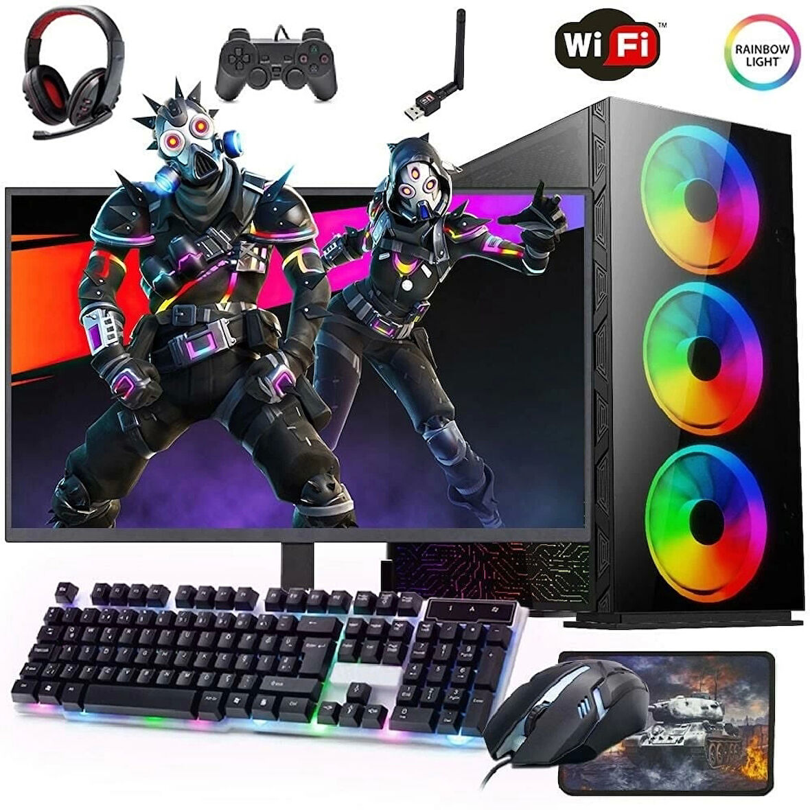 İ7 12700F 16GB 480SSD 8GB RTX3050 24'' Monitörlü (Gaming SET)