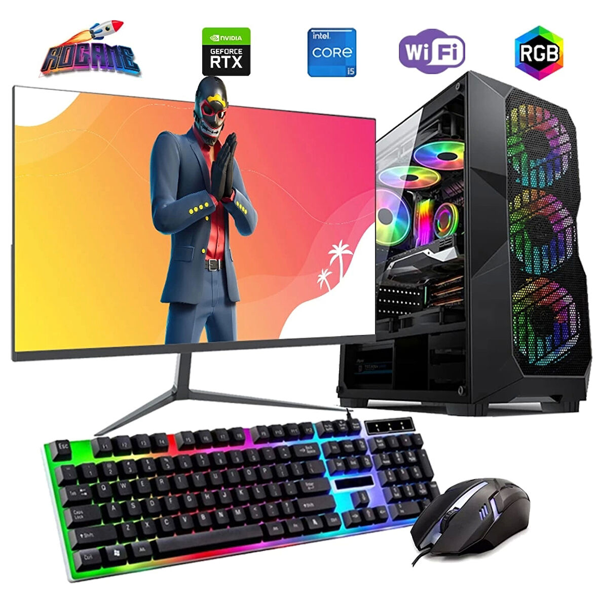 I5 12400F 16GB DDR4 480SSD 6GB RTX3050 24" Mon. Oyun Bilgisayarı