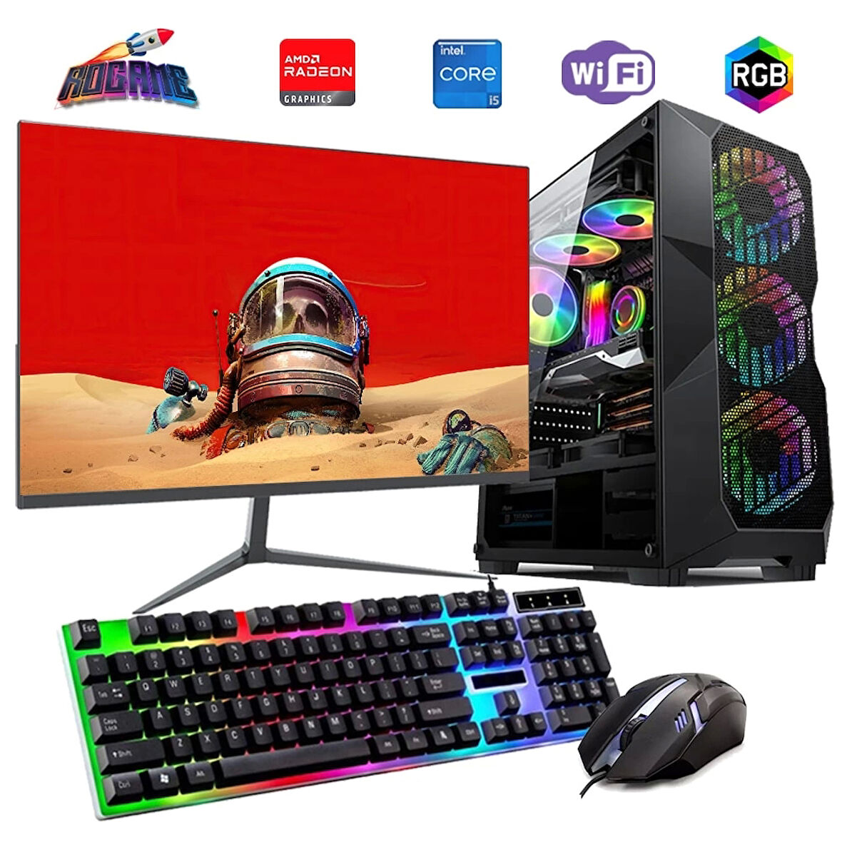 I5 12400F 16GB DDR4 480SSD 8GB RX580 27" 165Hz Mon. Oyun Bilgisayarı