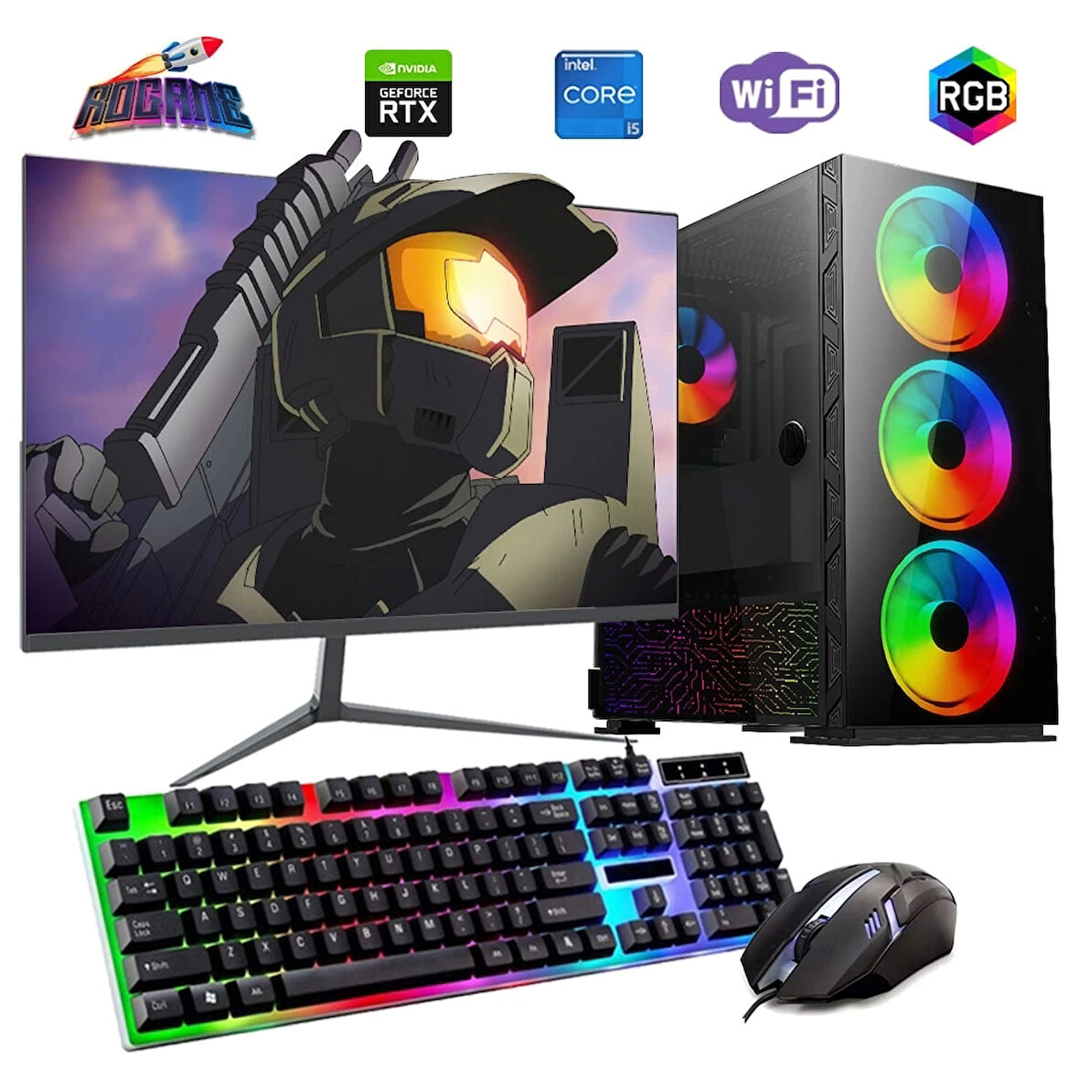 I5 12400F 16GB DDR4 480SSD 8GB RTX3050 27" 165Hz Mon. Oyun Bilgisayarı