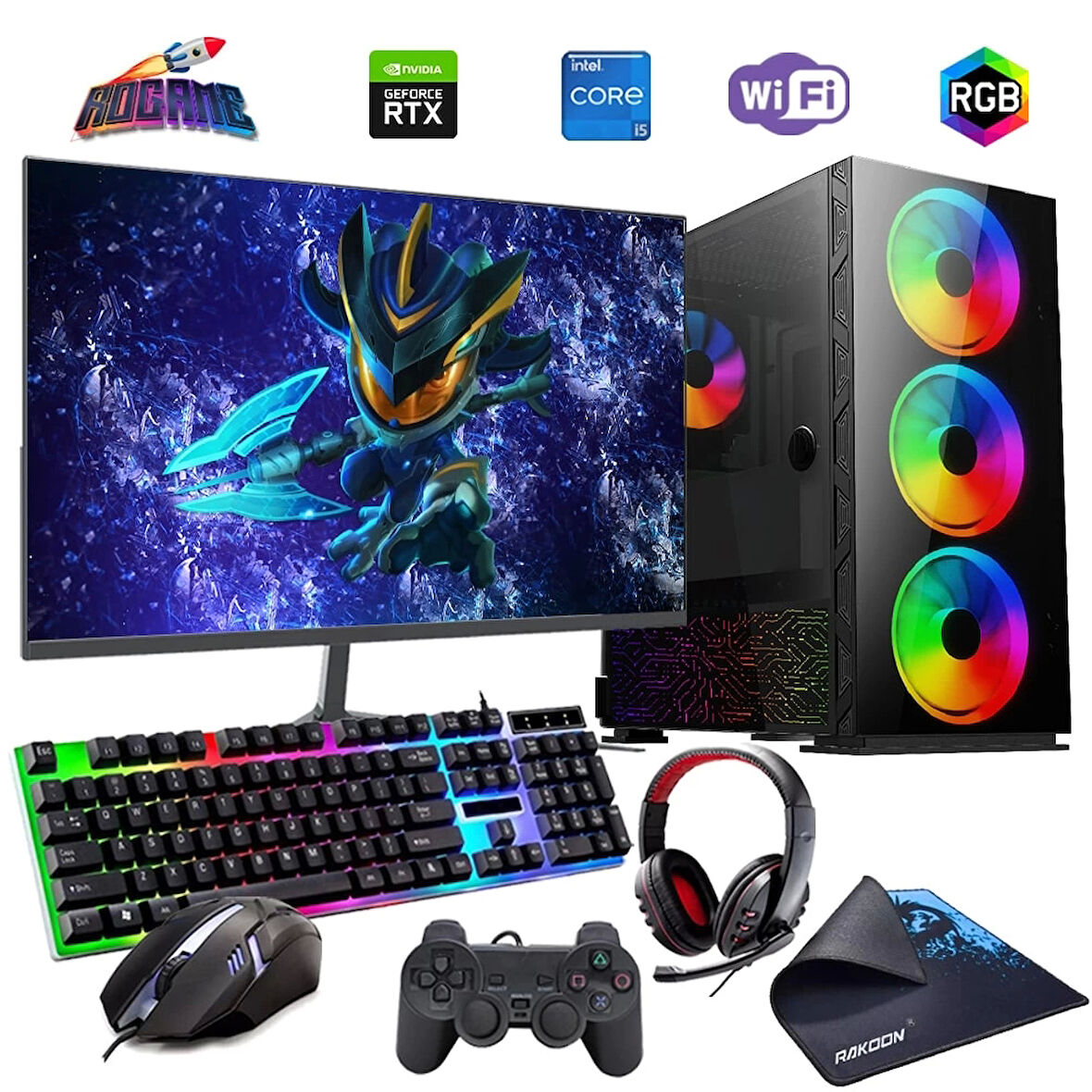 I5 12400F 16GB DDR4 480SSD 8GB RTX3050 27" Monitörlü (Gaming SET)