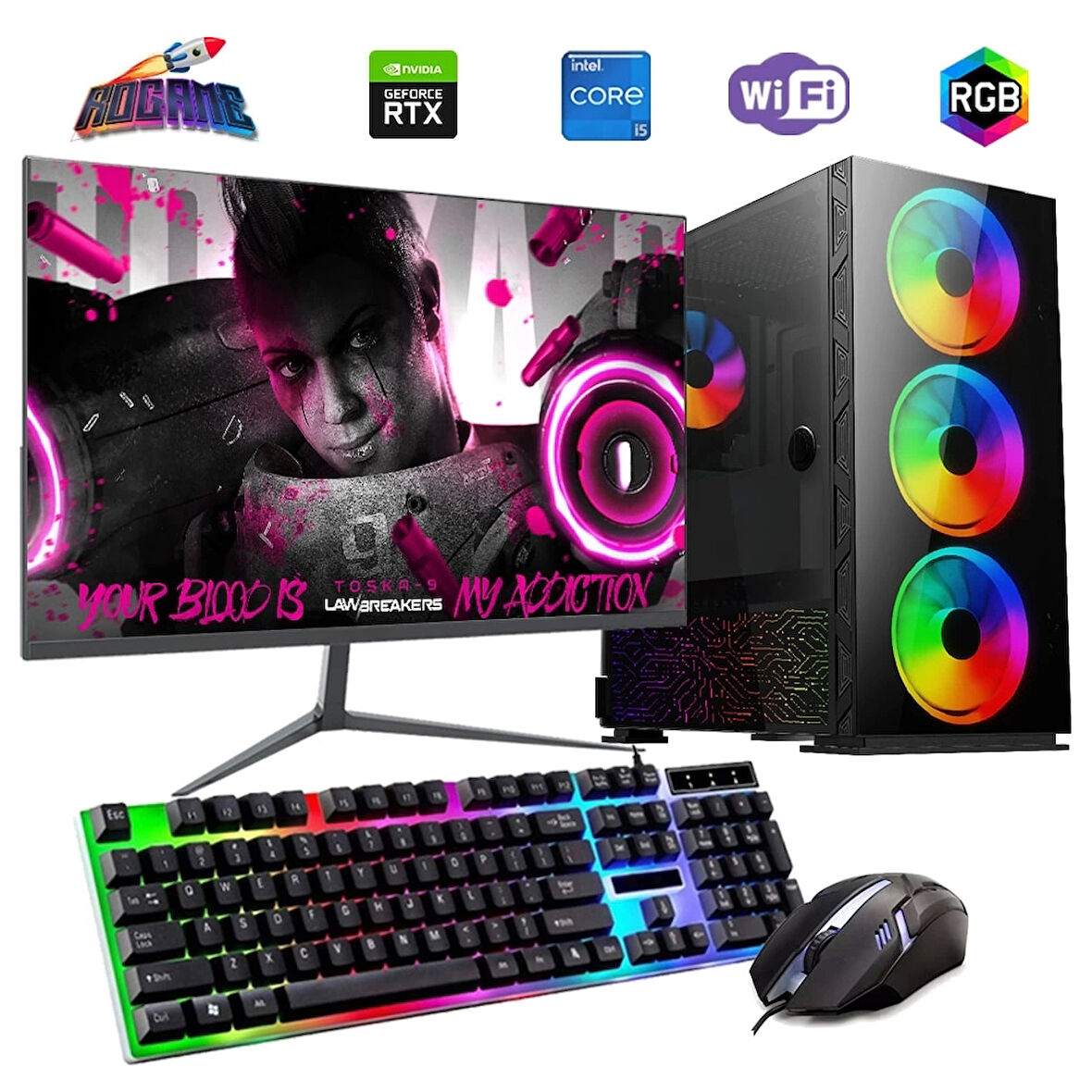 I5 12400F 32GB DDR4 1TB M2 12GB RTX3060 24" Mon. Oyun Bilgisayarı