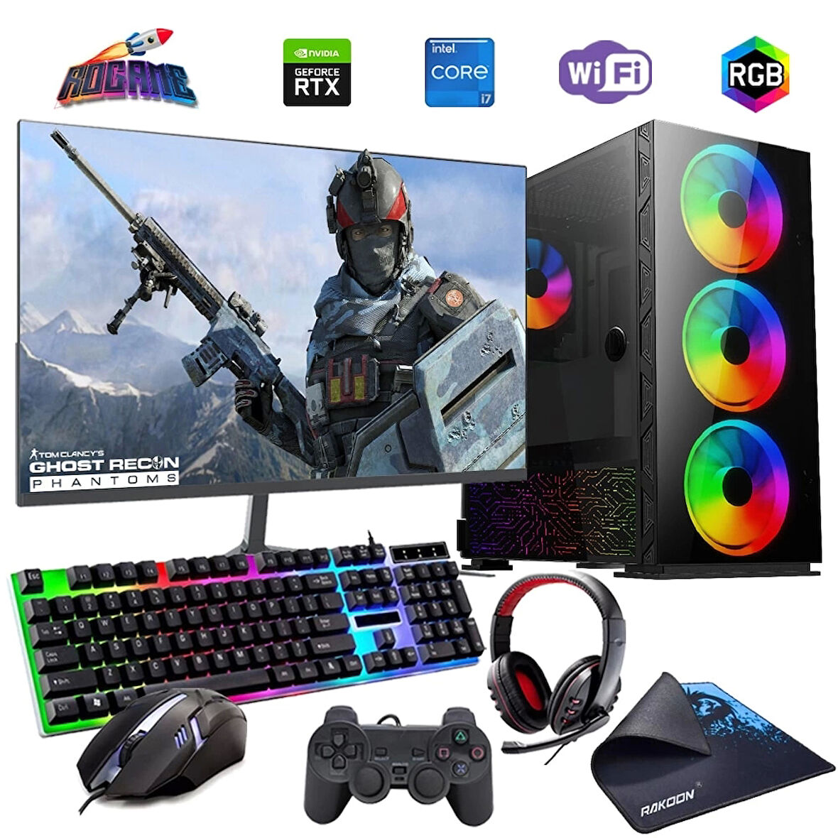İ7 12700F 32GB DDR4 1TB M2 8GB RTX3050 24" Monitörlü (Gaming SET)