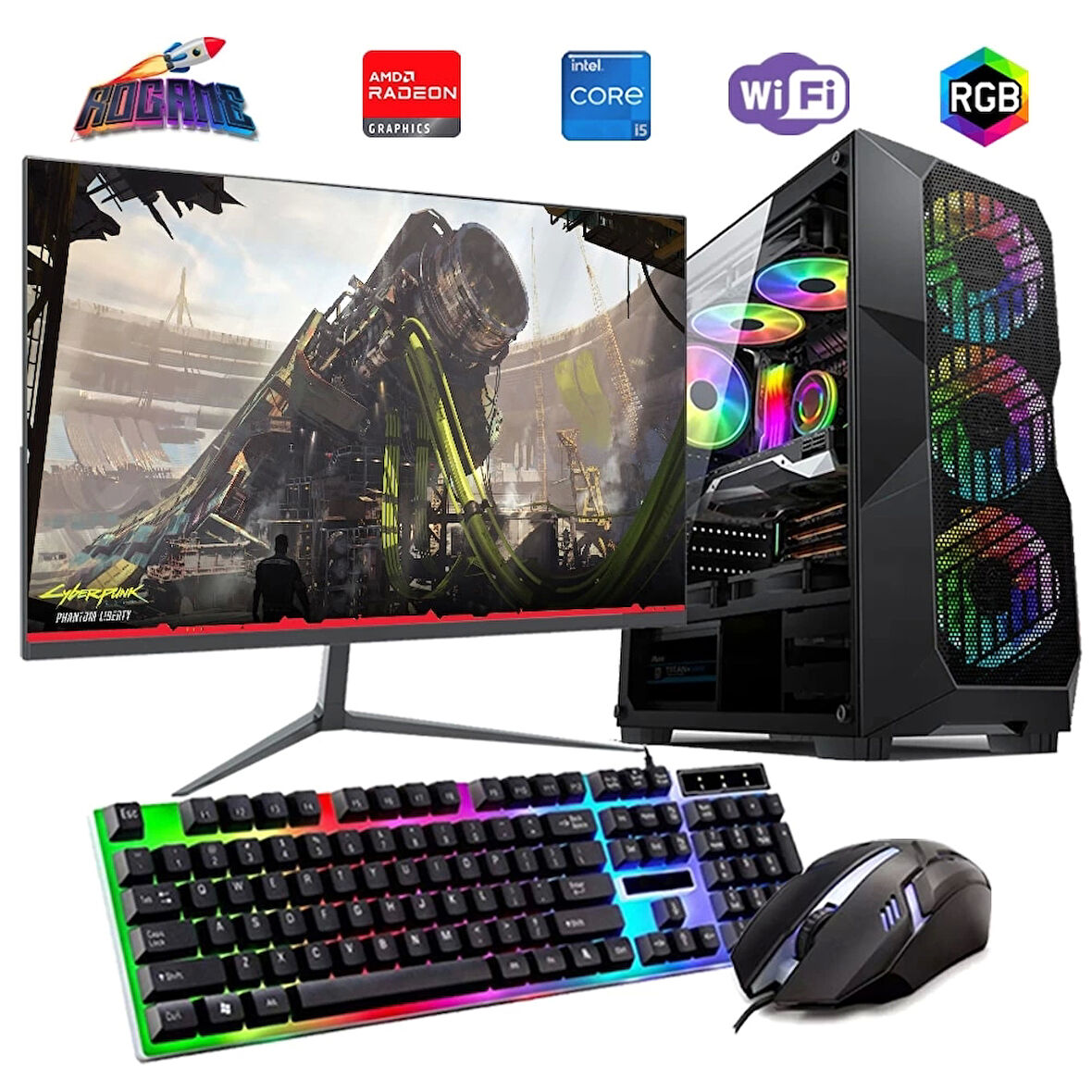 I5 13400F 16GB DDR4 480SSD 8GB RX580 27" 165Hz Mon. Oyun Bilgisayarı