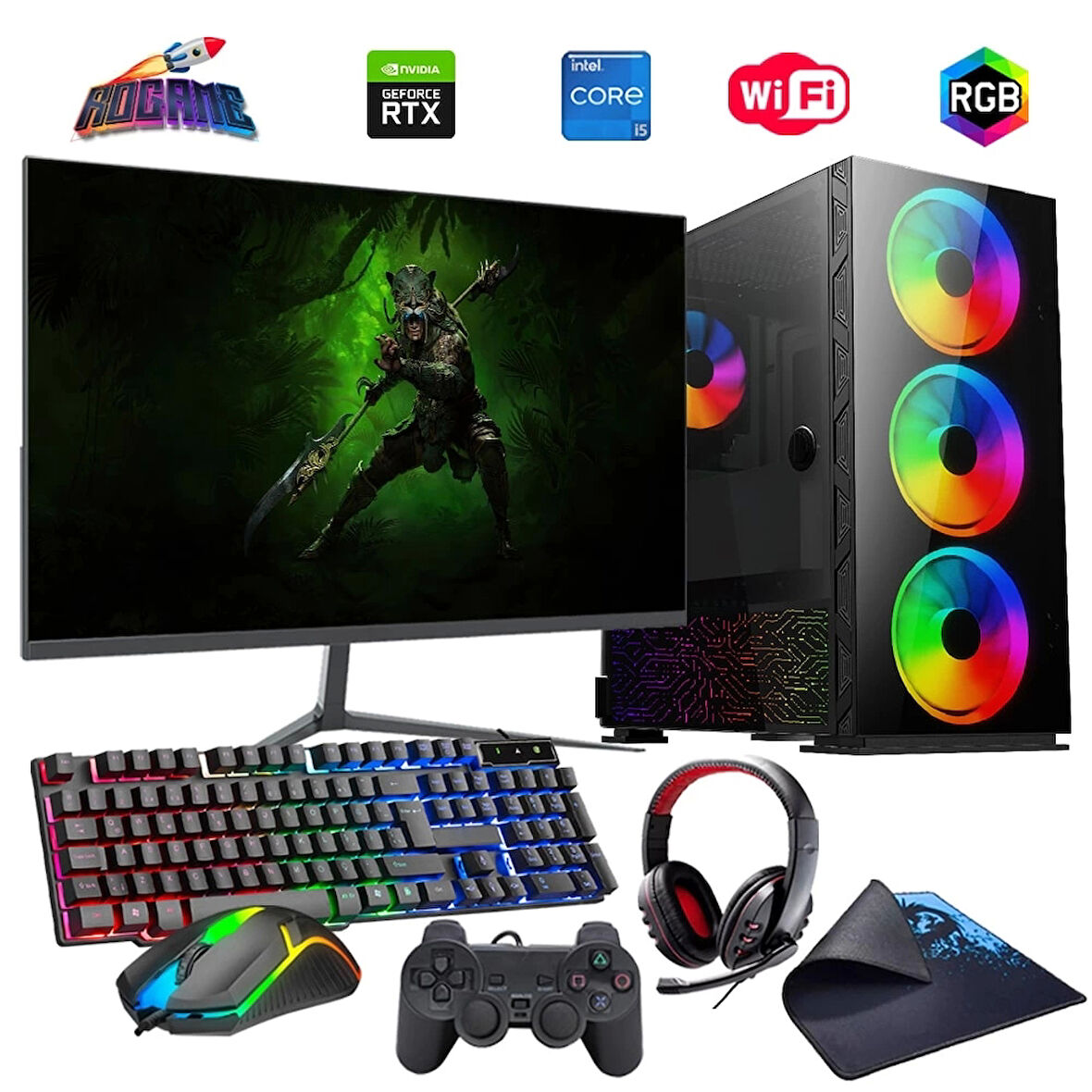 I5 13400F 16GB DDR4 480SSD 12GB RTX3060 27" 165Hz Mon. Oyun Bilgisayarı (Gaming SET)