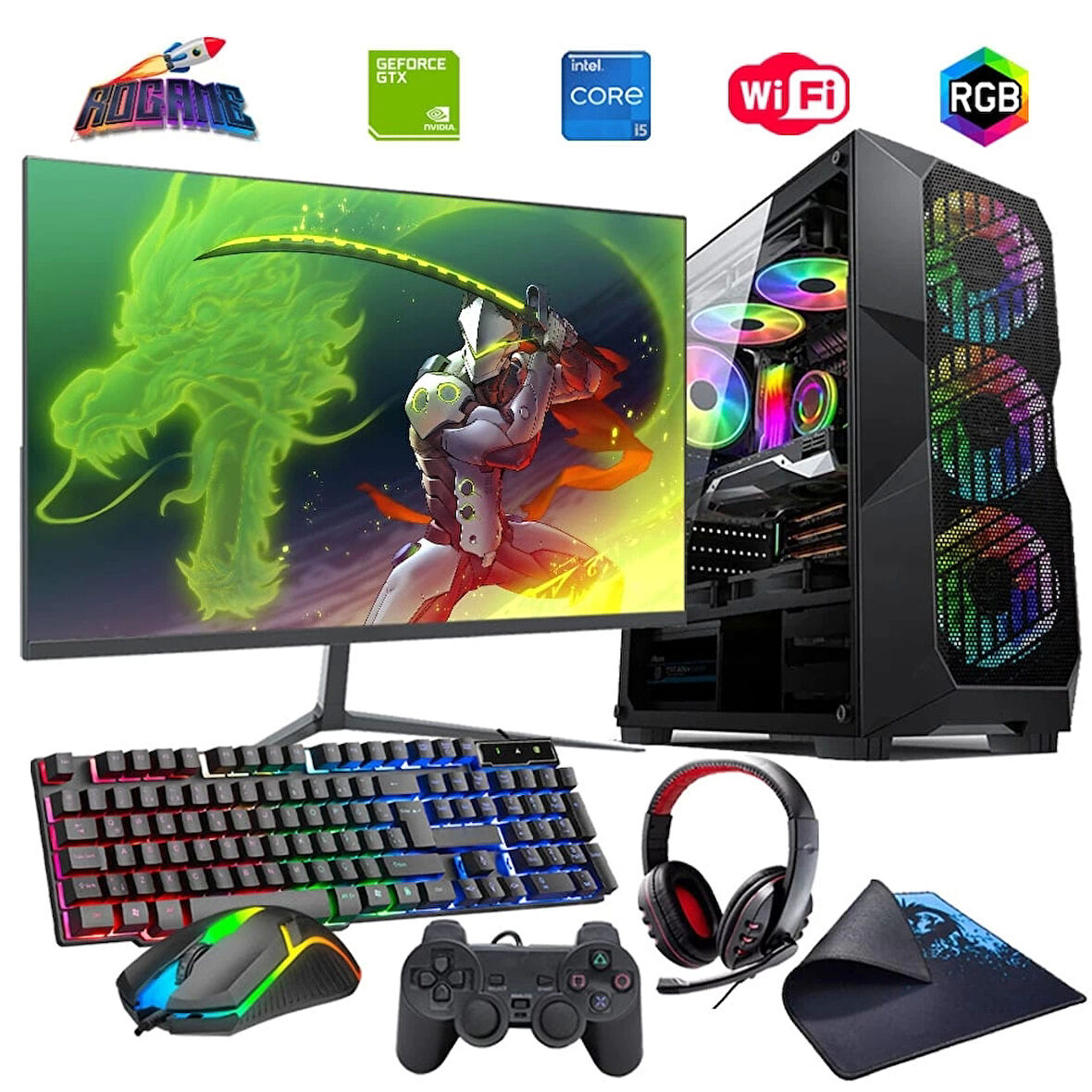 I5 13400F 32GB DDR4 1TB M2 4GB GTX1650 24" Mon. Oyun Bilgisayarı (Gaming SET)