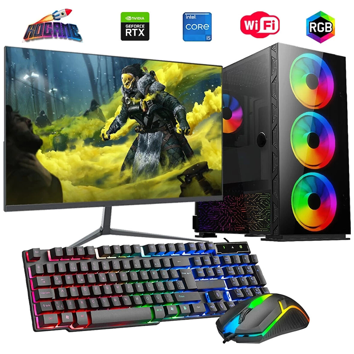 I5 14400F 16GB DDR4 480SSD 12GB RTX3060 27" 165Hz Mon. Oyun Bilgisayarı