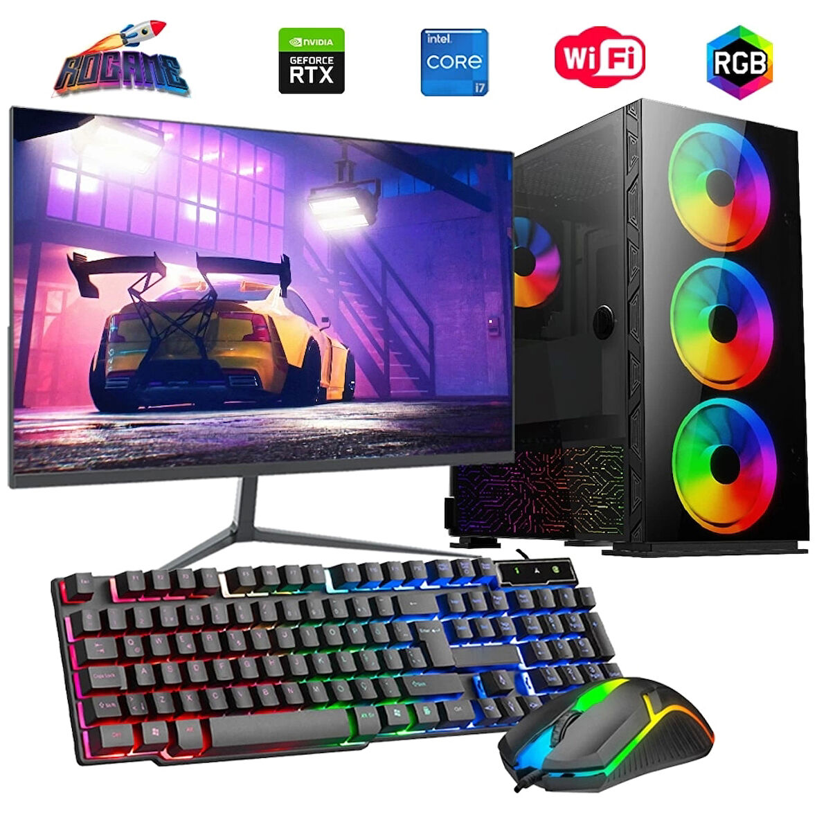 i7 14700F 32GB DDR4 1TB M2 12GB RTX3060 27" 165Hz Mon. Oyun Bilgisayarı